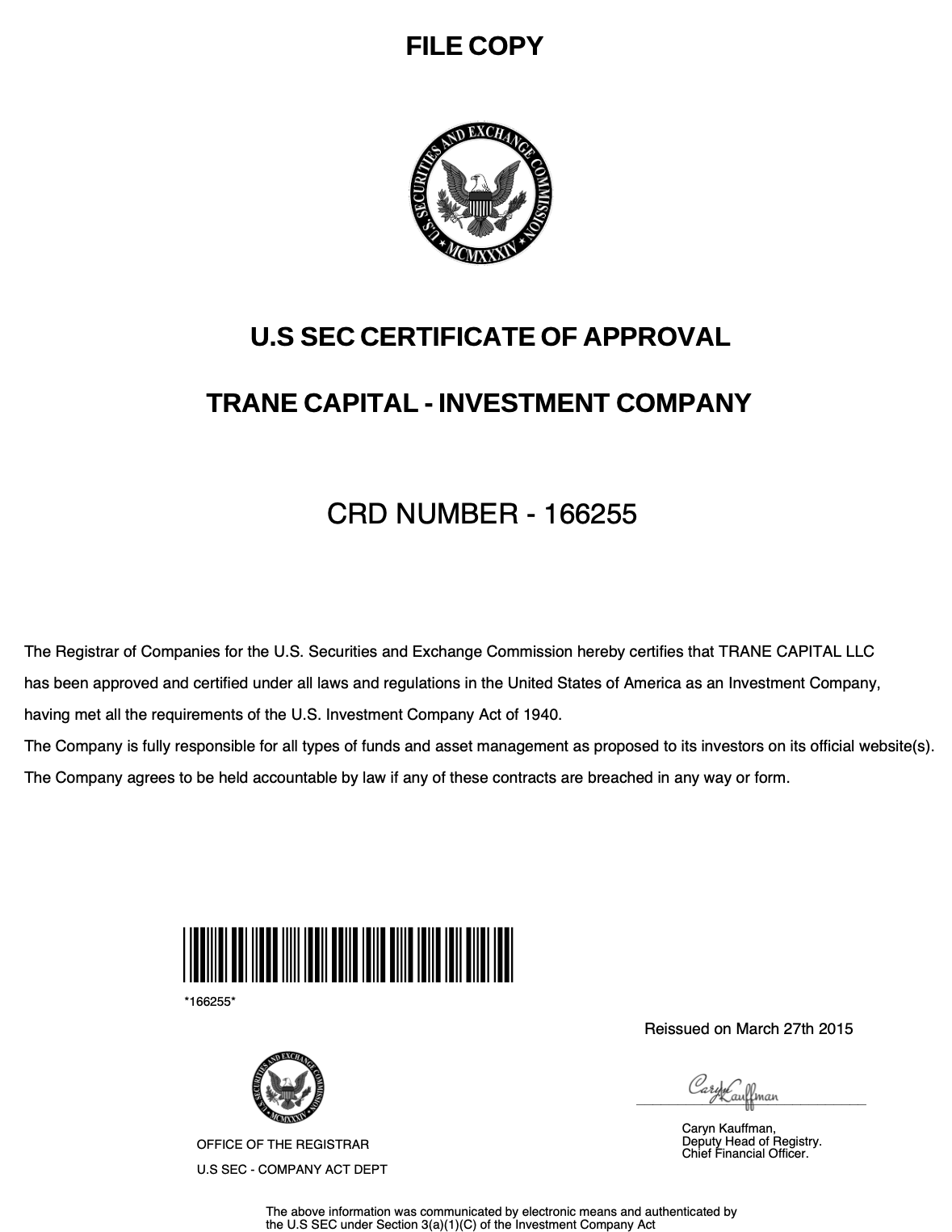 Explosion Copier Certificate